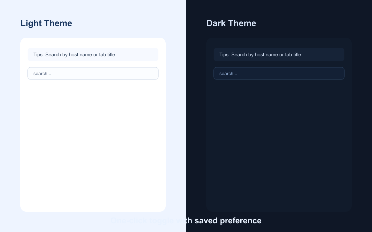 TabNest light and dark themes